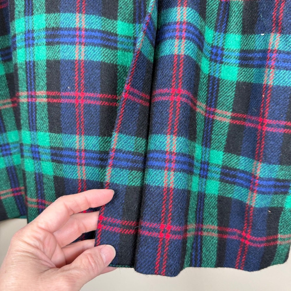 Talbots Green/Blue/Red Plaid Wool Blend A-Line Skirt Size 14 Office Career - Picture 5 of 9